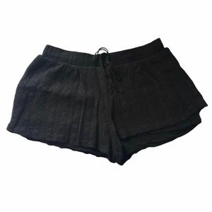 BOGO Sophie Rue black knit crochet overlay shorts